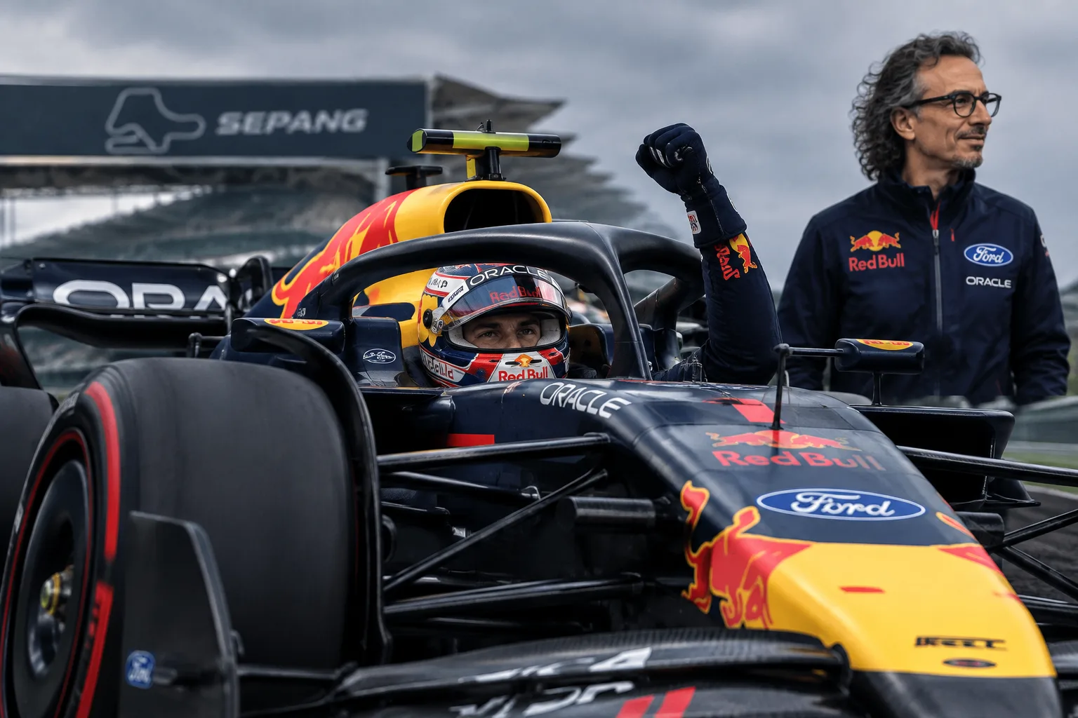 Conceptual AI-generated editorial motorsport illustration; not a documentary photograph or evidence that a pictured event, meeting or transfer occurred. · 2026-10-27