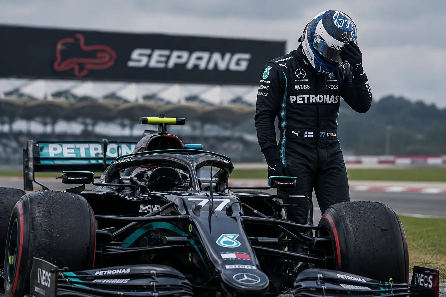 Conceptual AI-generated editorial motorsport illustration; not a documentary photograph or evidence that a pictured event, meeting or transfer occurred.