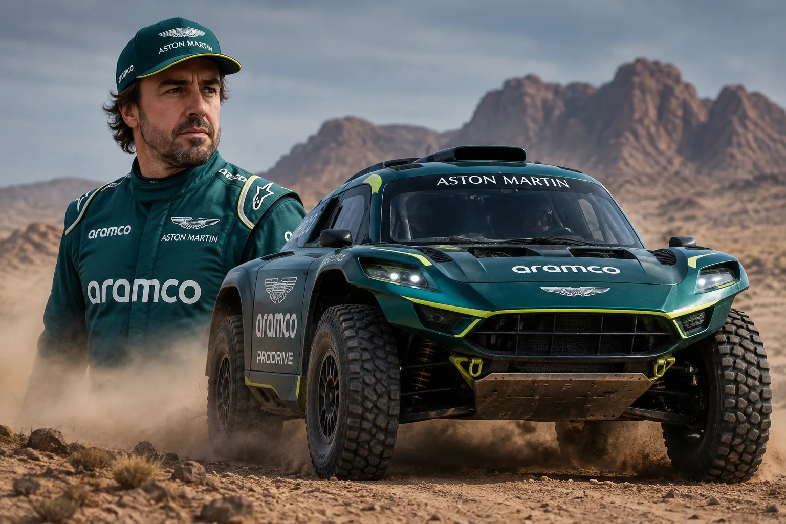 Conceptual AI-generated editorial motorsport illustration; not a documentary photograph or evidence that a pictured event, meeting or transfer occurred.