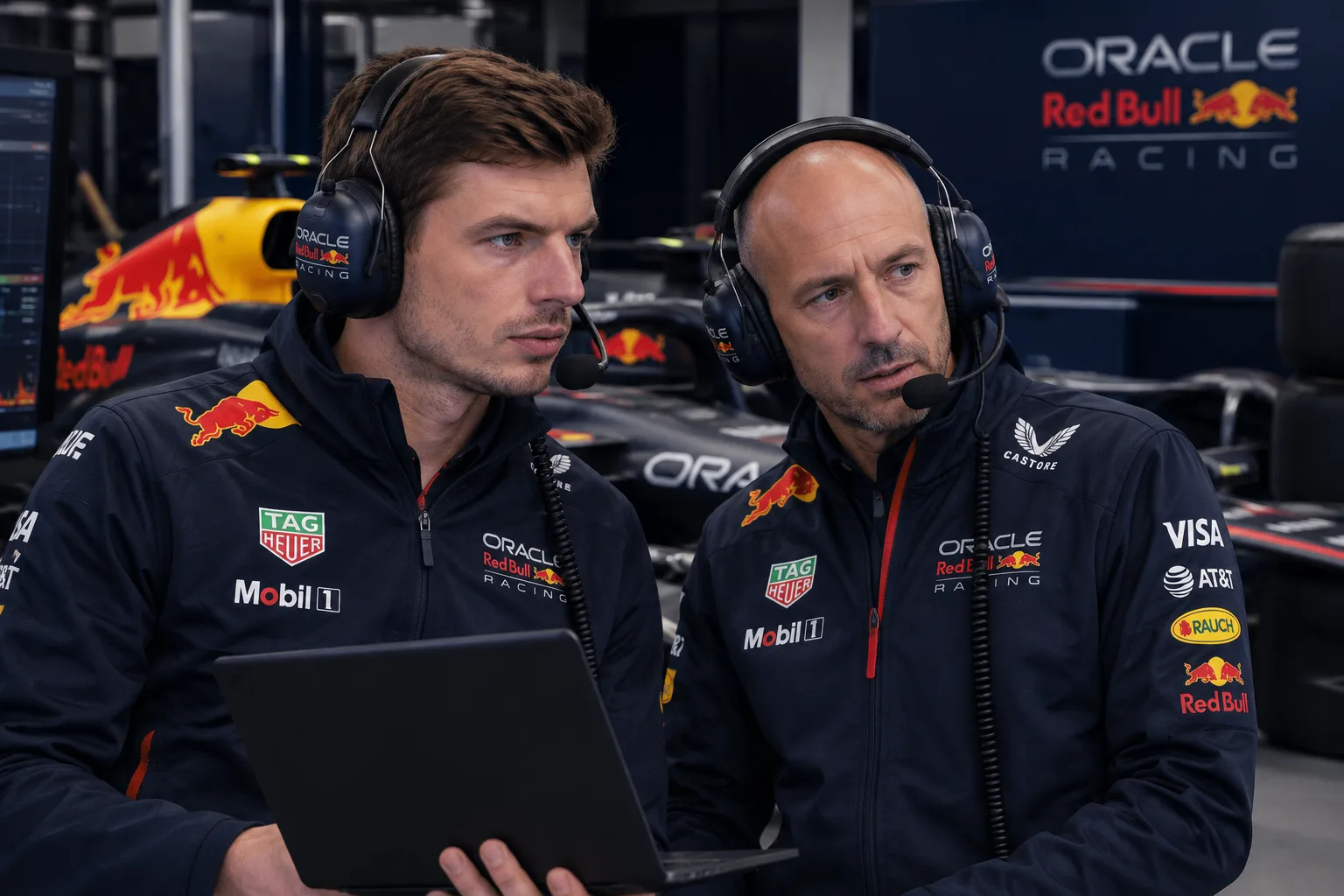 Conceptual AI-generated editorial motorsport illustration; not a documentary photograph or evidence that a pictured event, meeting or transfer occurred.