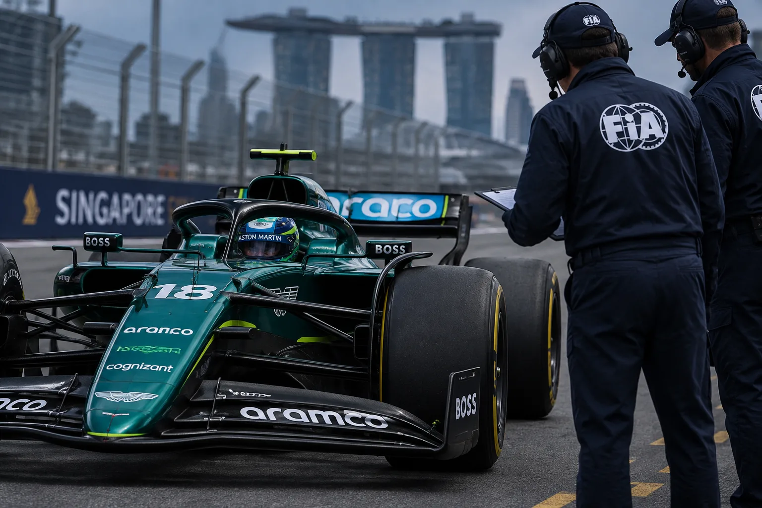 Conceptual AI-generated editorial motorsport illustration; not a documentary photograph or evidence that a pictured event, meeting or transfer occurred.