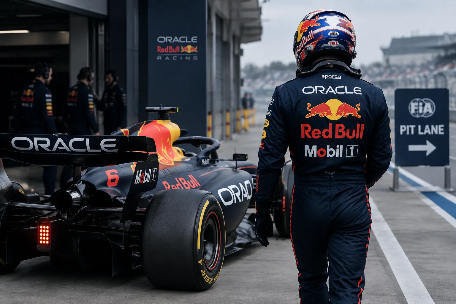 Conceptual AI-generated editorial motorsport illustration; not a documentary photograph or evidence that a pictured event, meeting or transfer occurred.