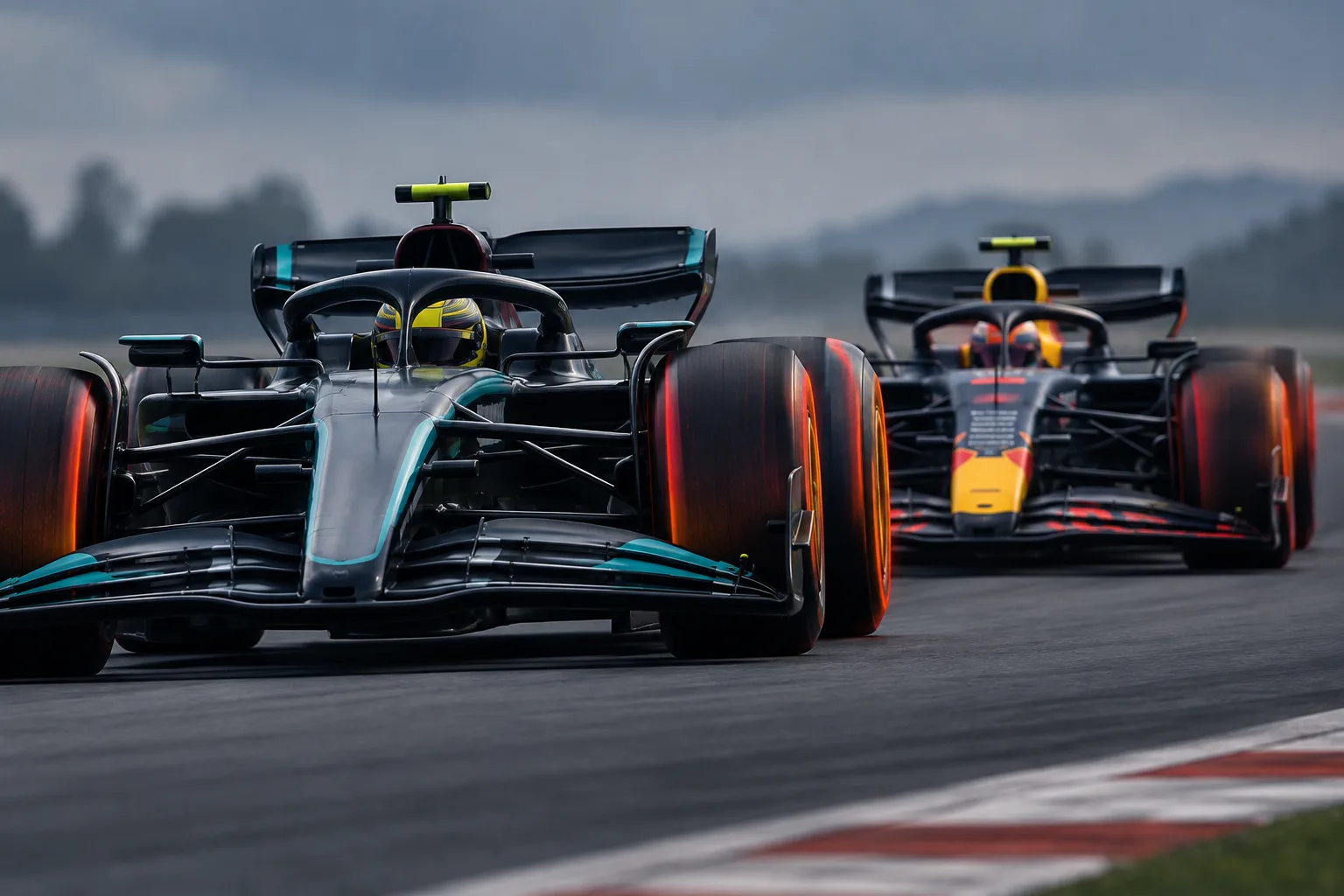 Conceptual AI-generated editorial motorsport illustration; not a documentary photograph or evidence that a pictured event, meeting or transfer occurred.