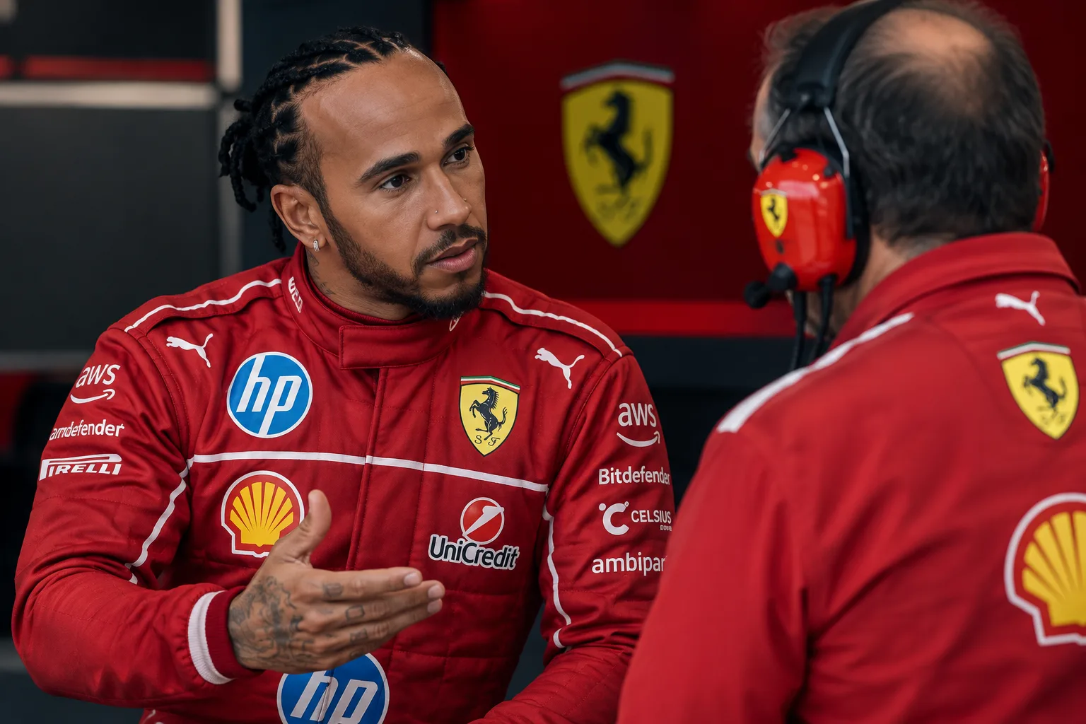 Conceptual AI-generated editorial motorsport illustration; not a documentary photograph or evidence that a pictured event, meeting or transfer occurred.