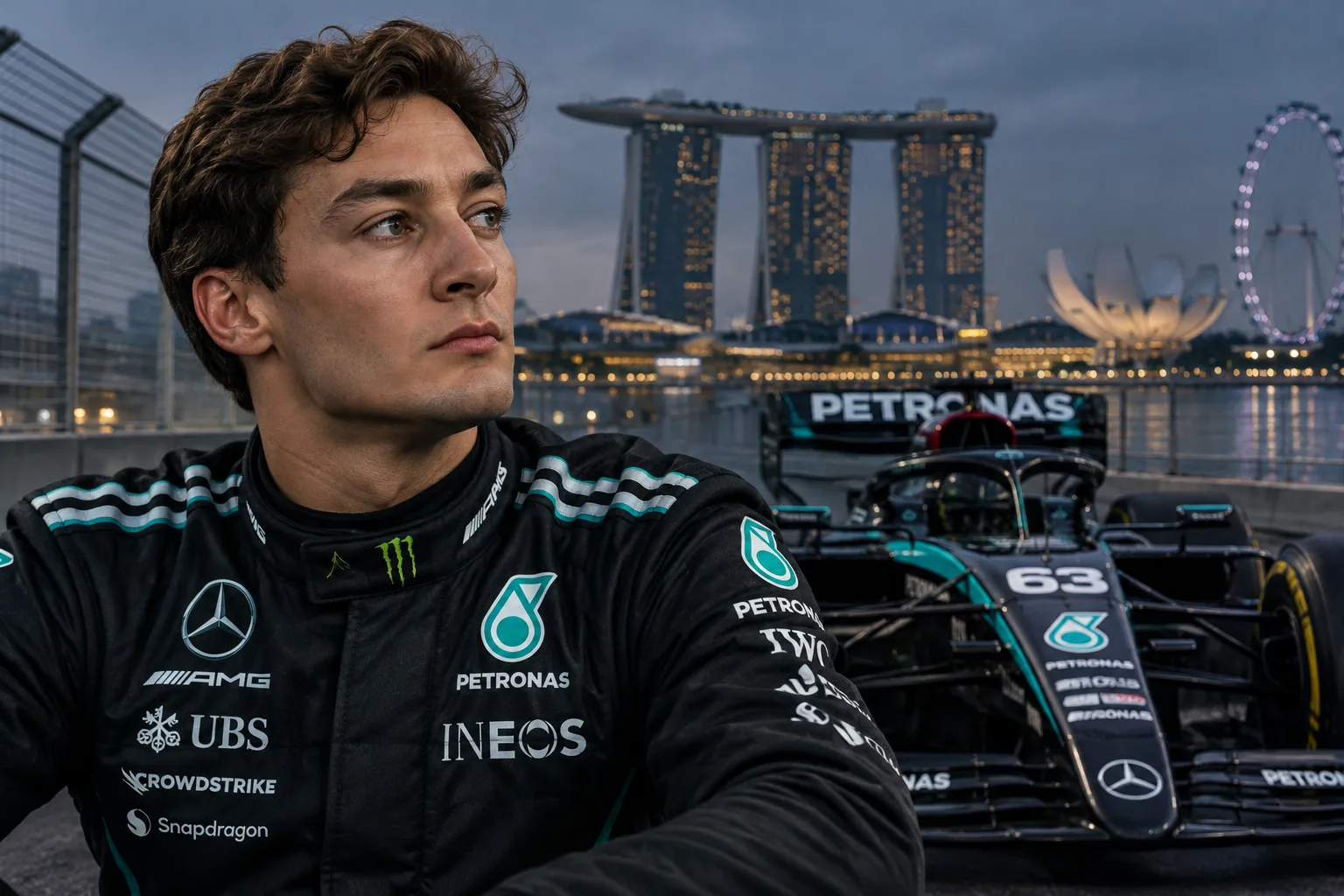 Conceptual AI-generated editorial motorsport illustration; not a documentary photograph or evidence that a pictured event, meeting or transfer occurred.